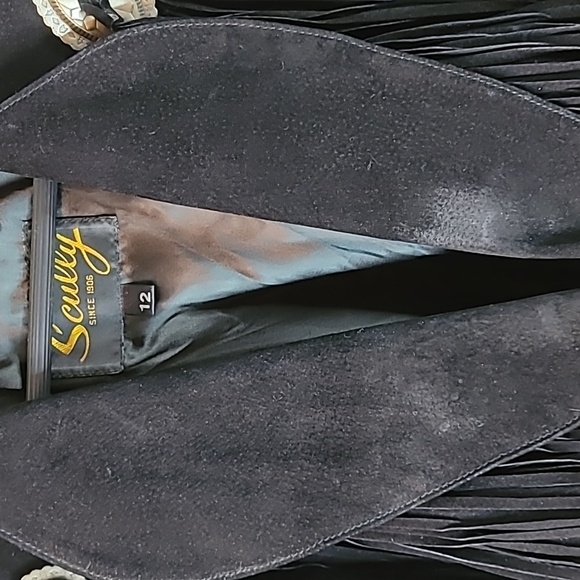 (258)Vintage Scully black suede fringe jacket - Picture 4 of 17